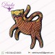 Striped greec cat Hand Embroidery brooches