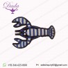 STRIPPED BLUE LOBSTER Hand Embroidery brooches