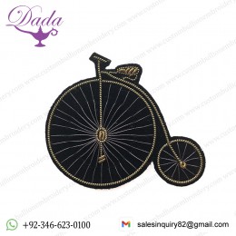 VELOCIPEDE brooch hand embroidery brooch badges Bullion wire fashion jacket Indian