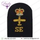 Applique Embroidery Badge Crown Trade - Gold On Navy Queens Crown. Bullion wire