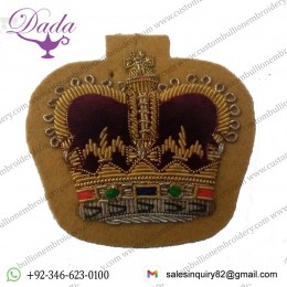 Genuine Vintage British Military Braided Decorative Crown on Maize Felt