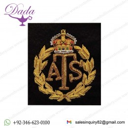 AUXILIARY TERRITORIAL SERVICE. ATS BLAZER BADGE Handmade Embroidered