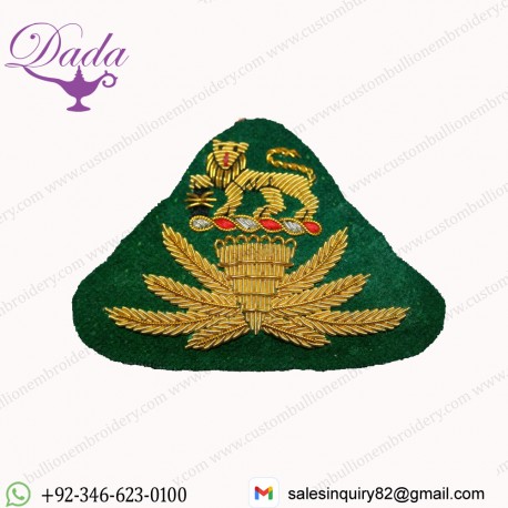 SOUTH AFRICAN AFRICA ARMY GENERAL OFFICER'S CAP BADGE BULLION WIRE GREEN