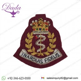 RAMC Officers Para Maroon Beret Badge, Embroidered, Army Medical Corps, Military