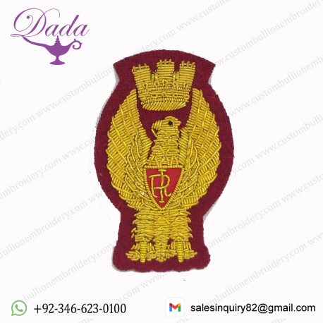 ITALIAN EAGLE FRIEZE FOR SENIOR EXECUTIVE CAP BULLION EMBROIDERY BADGES