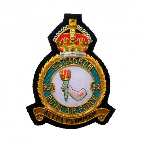No. 358 Squadron Royal Air Force RAF GOLD WIRED Blazer Embroidered Badge