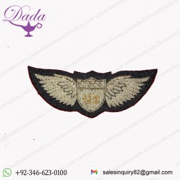 WW1 US AMERICAN PILOT WING BULLION WIRE ON FELT