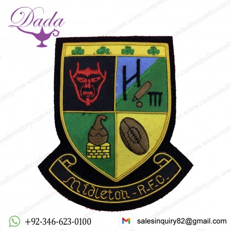 Midleton RFC Handmade Bullion And Wire Badge