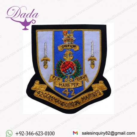 Royal Marines 42 Commando Blazer Badge Wire Jacket,Military Hand Embroidered