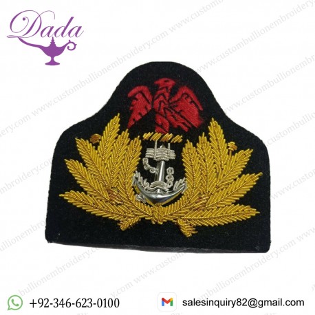 Nigerian Navy Military Blazer Badge Gold Bullion Embroidery