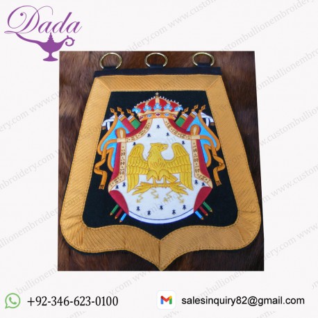 Troop chasseur a cheval de la garde, embroidered or brass eagle, sabretache Bullion Wire Embroidered