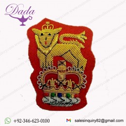 BRITISH ARMY LION AND CROWN OFFICERS ARM PATCH