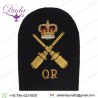 CPO Quarters Rating (Crown  Crossed Guns  QR) Trade - Gold On Navy Queen's Crown. Bullion wire-embroidered Naval Branch rank