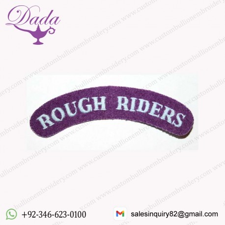 BRITISH ARMY WW2 PATTERN COPY SHOULDER TITLE ROUGH RIDERS REGIMENT