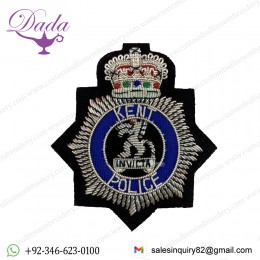 Kent Police Hand Embroidered Bullion Wire Hat Badge Police Replica Cap Badge