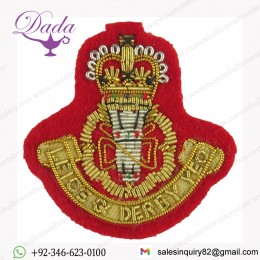 Leicestershire & Derbyshire Yeomanry B Sqn Royal Yeomanry with Queen Elizabeth's Crown. Bullion wire-embroidered Officers' cap