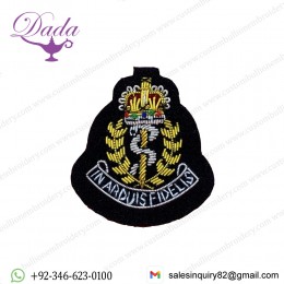 RAMC Officers Beret Cap Badges. Army, Bullion And Wire Cap Badge on Black