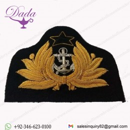 Genuine Naval Issue Insignia Braided Officers Gold Wire Dress Hat Badge
