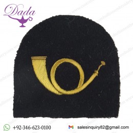 Royal Naval Reserve (Postal) Post Horn Trade - Gold On Navy Bullion wire-embroidered Naval Branch, rank or miscellaneous