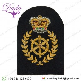 Trade Gold On Navy Queen's Crown. Bullion wire-embroidered Naval Branch rank