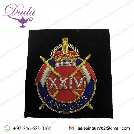 24TH LANCERS REGIMENTAL BLAZER BADGE PRE 1952 STYLE