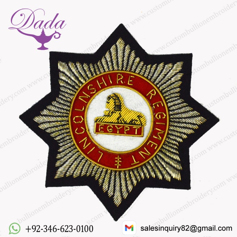 Lincolnshire Regiment Embroidered Blazer Badge Embroidery Blazer Badge