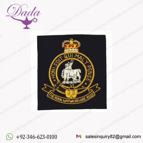 Royal Warwickshire Regiment Embroidered Blazer Badge