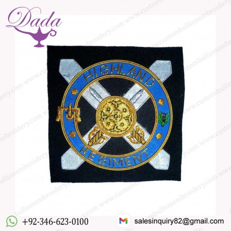Distintivo Regimental Ufficiale Duke Of Wellington Per Blazer – Ricamo In Oro Filato Di Alta Qualità