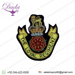 The Loyal Regiment Hand Embroidered Bullion And Wire Blazer Badge