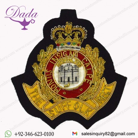 The Suffolk Regiment Embroidered Blazer Badge