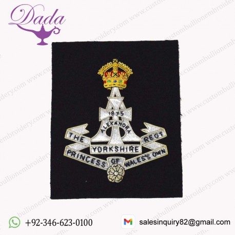 The Yorkshire Regiment (Princess of Wales’s Own) Embroidered Blazer Badge