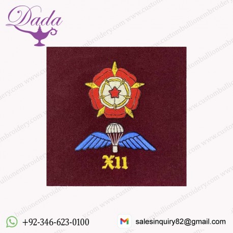 12th Regiment Royal Artillery Hand Embroidered Bullion And Wire Frame Badge