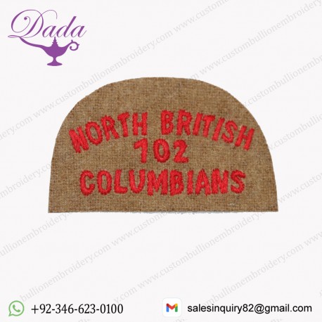 WW1 PATTERN CANADIAN ARMY CLOTH SHOULDER TITLE 102nd NORTH BRITISH COLUMBIANS