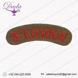 WWI BRITISH ARMY 3RD LONDON REGIMENT CLOTH SHOULDER TITLE REPLICA