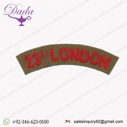 WWI BRITISH ARMY 23RD LONDON REGIMENT CLOTH SHOULDER TITLE REPLICA