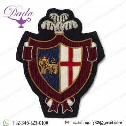 Hand embroidery badges bullion crest