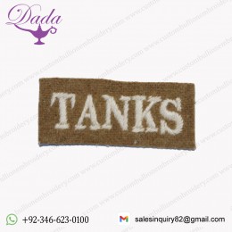 WWI WW1 BRITISH ARMY TANK CORPS 'TANKS' REGIMENT CLOTH SHOULDER TITLE