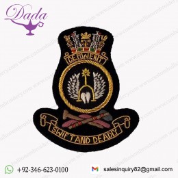 HMAS Derwent Gold Wire Pocket Badge
