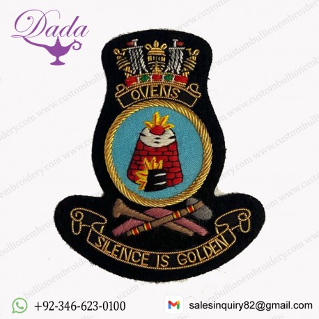HMAS Ovens Gold Wire Pocket Badge