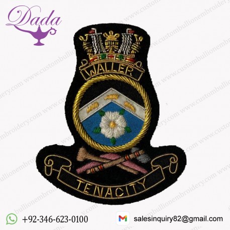 HMAS Waller Gold Wire Pocket Badge