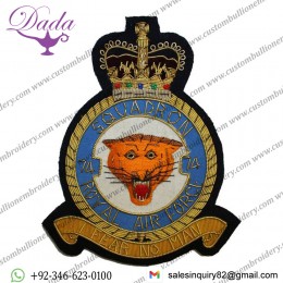 RAF 74 Squadron Wire Blazer Badge