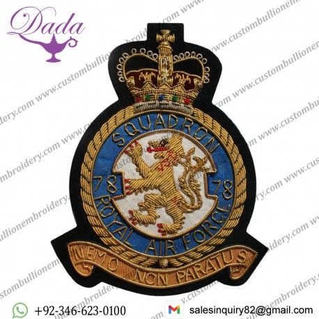 RAF 78 Squadron Wire Blazer Badge