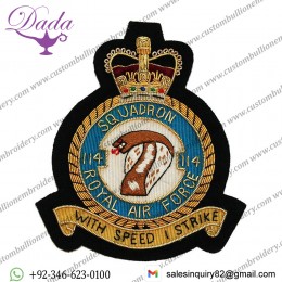 RAF 114 Squadron Wire Blazer Badge