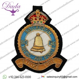 Royal Air Force Blazer Badge, 80 Squadron, GV1R, Wire