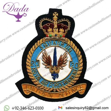 Royal Air Force Regiment Blazer Badge, 20 Squadron, Wire