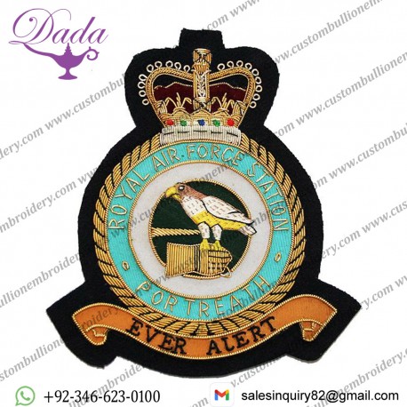 Royal Air Force Squadron Blazer Badge, Portreath, Wire