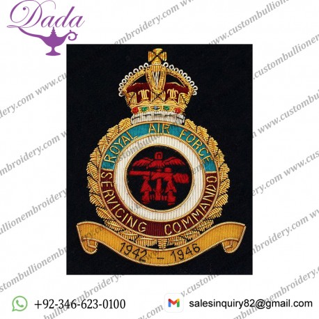 Royal Air Force Squadron Blazer Badge, Servicing Commando, Wire