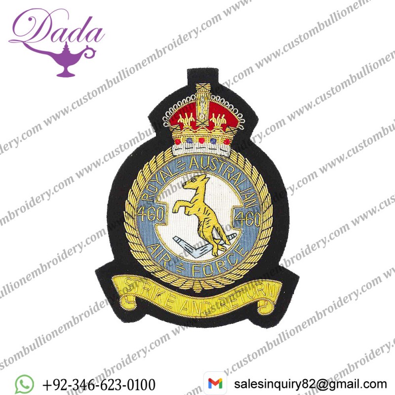 King S Couronne Royal Air Force Brodé Lingot Fil Insigne de