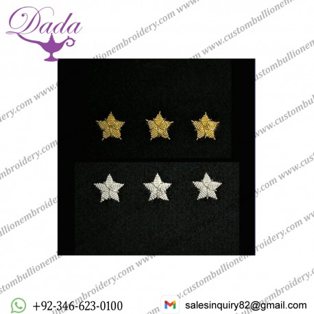 Bullion Stars Hand Embroidered