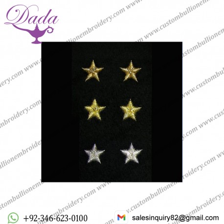 Mylar Stars Hand Embroidered
